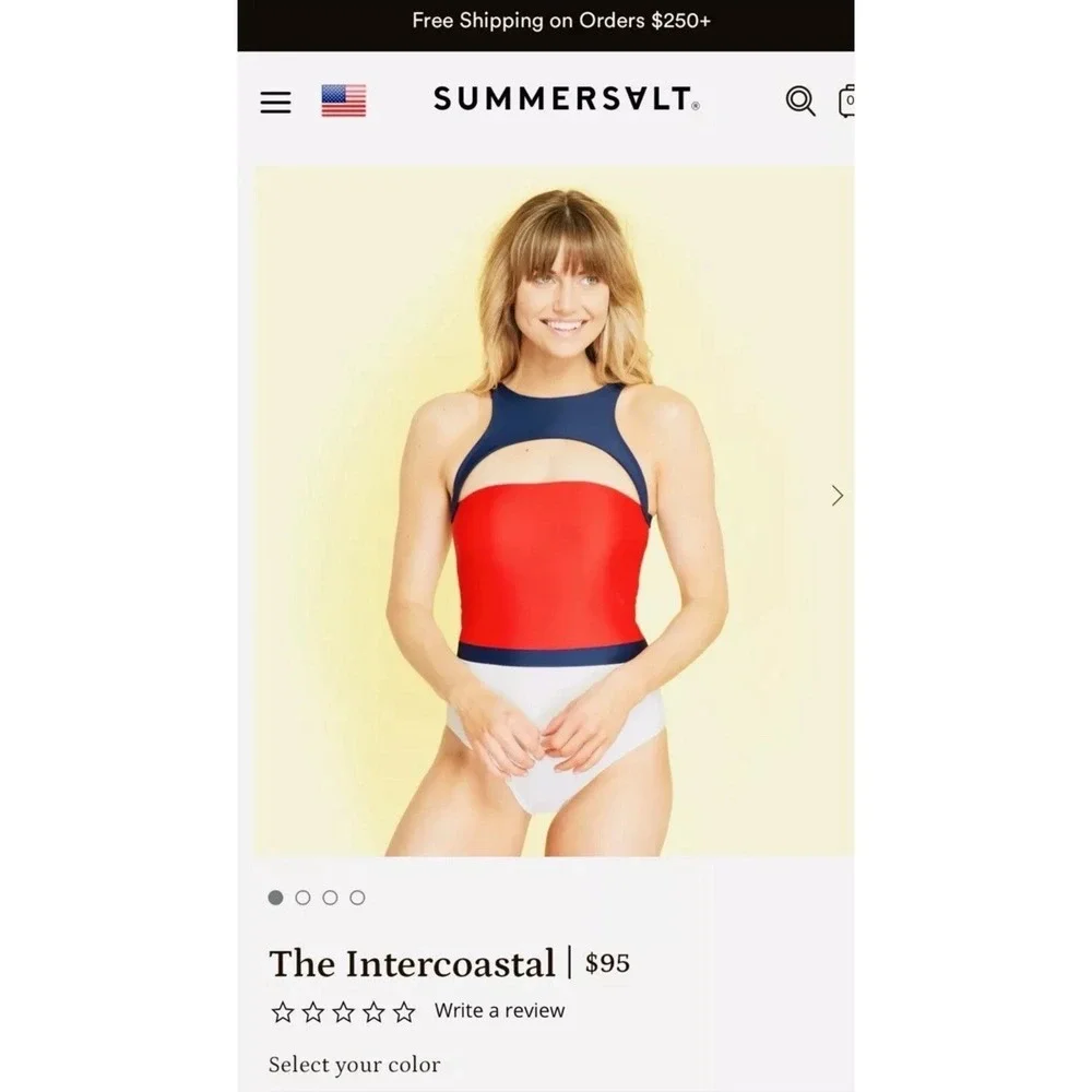 New Summersalt One Piece Swimsuit Womens 6 - The Intercostal Retails For $98
